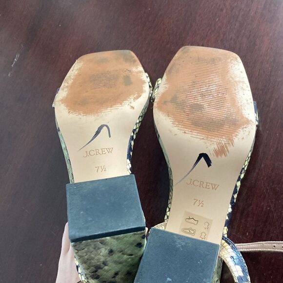 J.Crew Layne ankle-strap heels in snake embossed leather - Picture 4 of 4